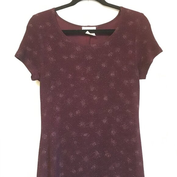 Long Dark Burgundy Fireworks Evening Maxi Dress - Picture 3 of 16